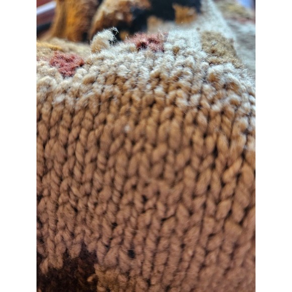 Vintage Aztec print Bolivia hand knitted planet Earth imports wool sweater brown - Picture 6 of 10